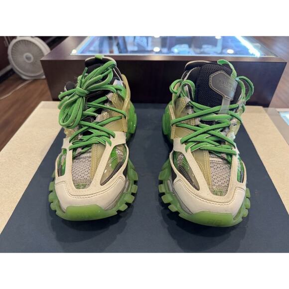Balenciaga Track White Green Lace-Up Sneakers US 7 Mens LS(350213) main image 7
